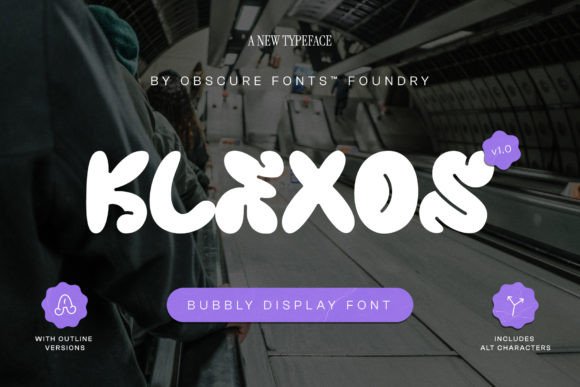 Klexos: A Playful Bubbly Display Font for Modern Editorial Design